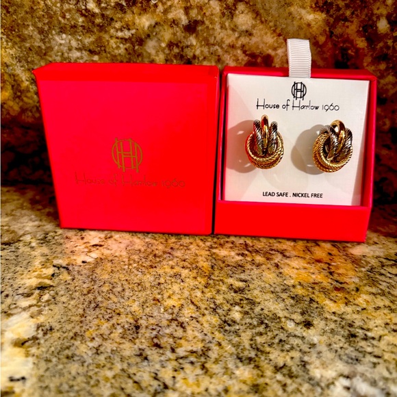 NEW House of Harlow 1960 Knot Earrings - Picture 1 of 3